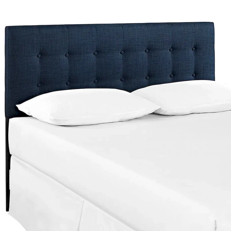 Hixson Elegant Dark Blue Fabric King Size Headboard 4