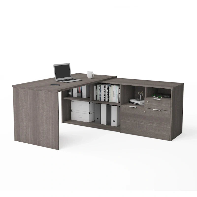Bestar i3 Plus L-Shaped Desk with 2 Drawers 26