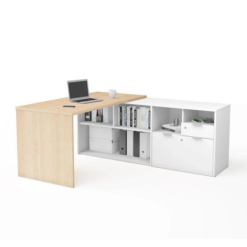 Bestar i3 Plus L-Shaped Desk with 2 Drawers 27