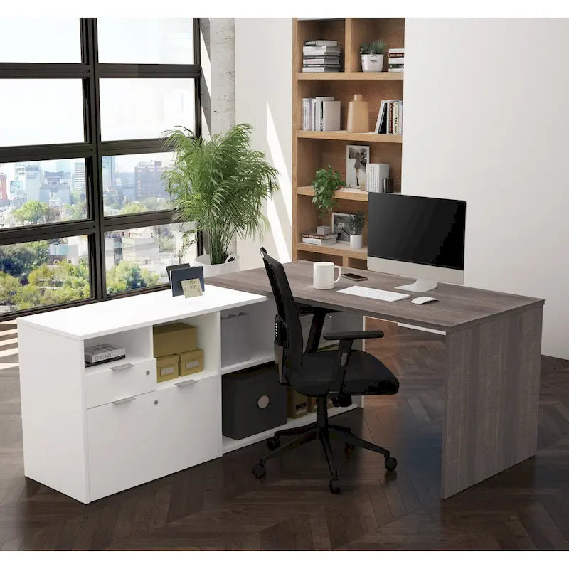 Bestar i3 Plus L-Shaped Desk with 2 Drawers 3