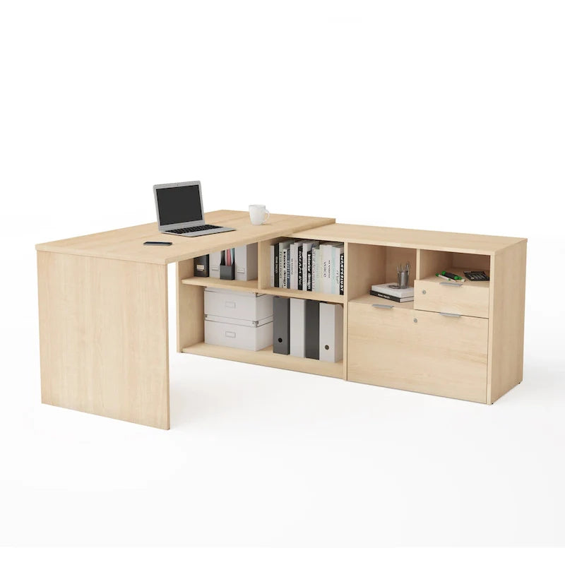Bestar i3 Plus L-Shaped Desk with 2 Drawers 7