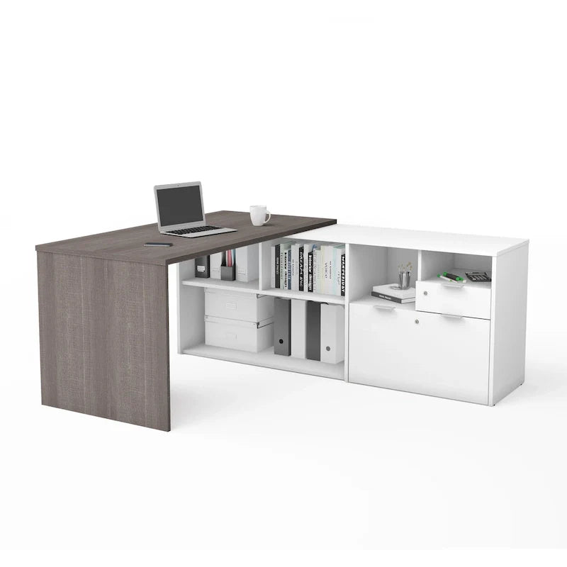Bestar i3 Plus L-Shaped Desk with 2 Drawers 8