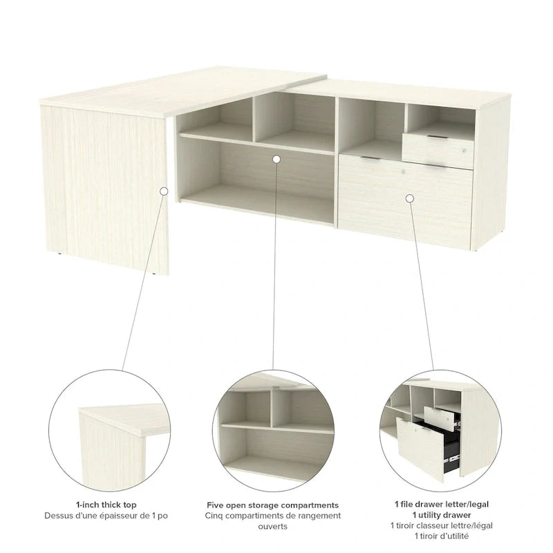 Bestar i3 Plus L-Shaped Desk with 2 Drawers 19