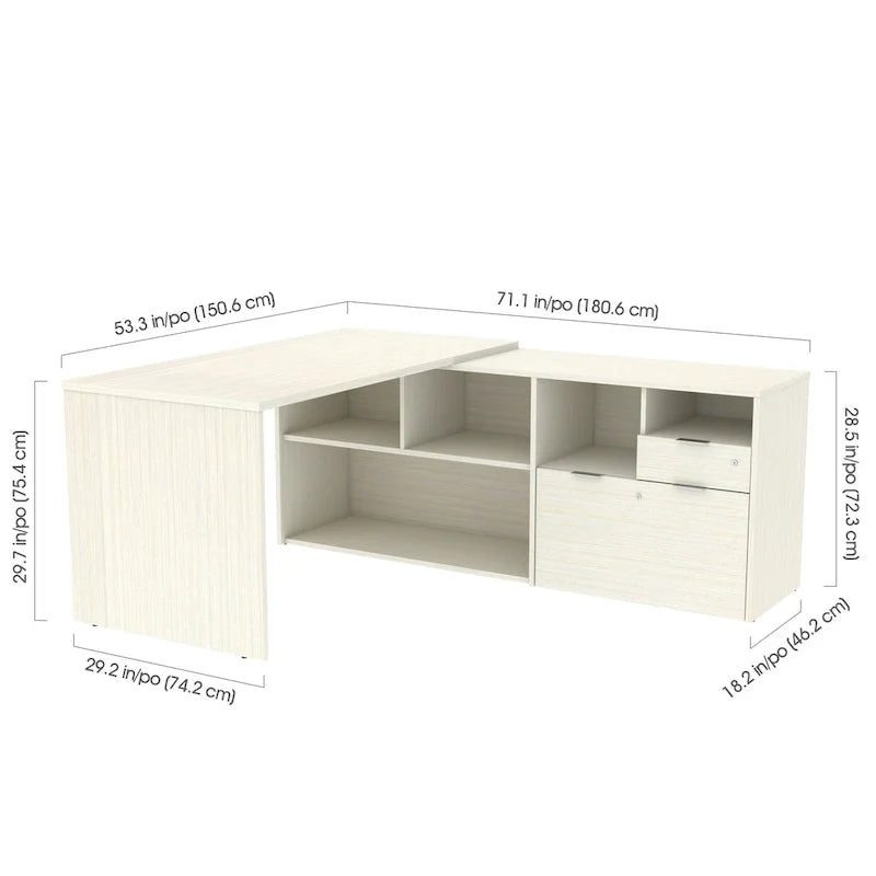 Bestar i3 Plus L-Shaped Desk with 2 Drawers 20