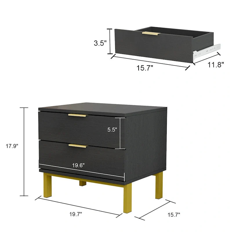 Home 2-Drawer Nightstand 7