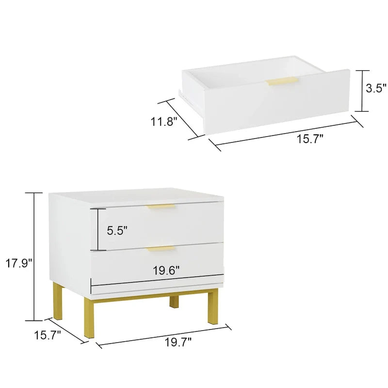 Home 2-Drawer Nightstand 14