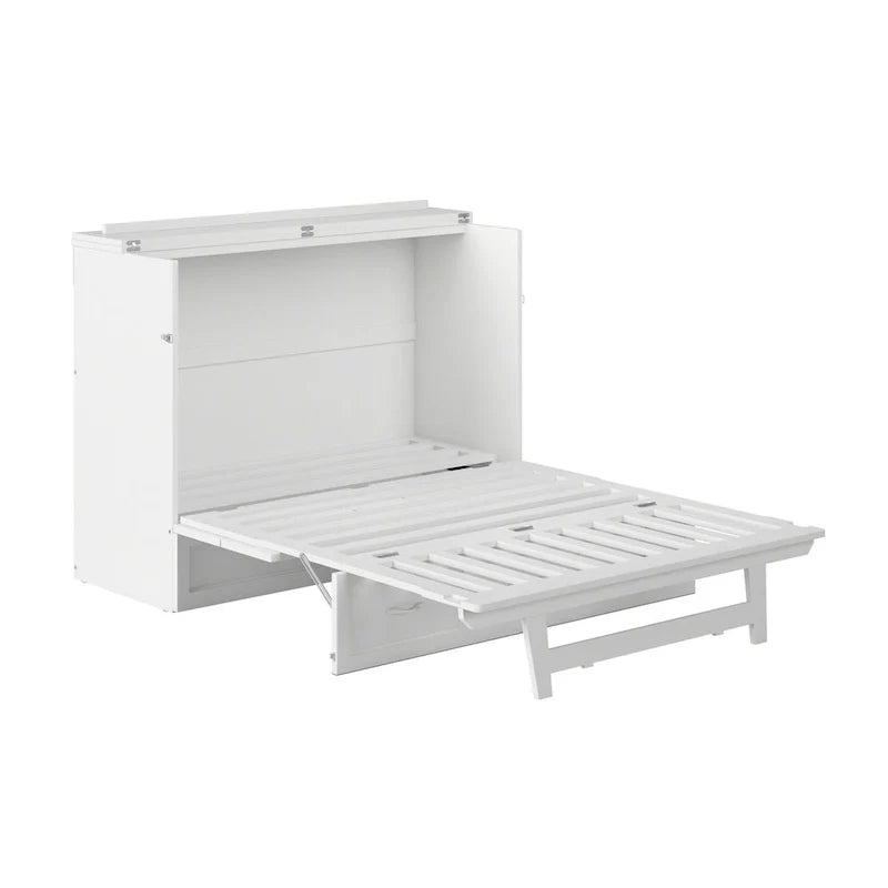 White Northfield Full Murphy Bed Chest with Mattress