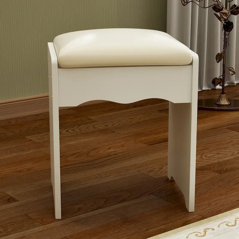 39.4-Inch Makeup Vanity Set with Stool and Touch Light Mirror 4