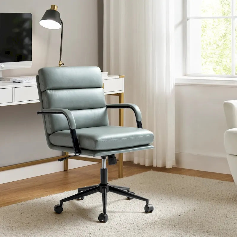 Joseph Contemporary Faux Leather Task Chair with Tilt Lock and Center Tilt by HULALA HOME 46
