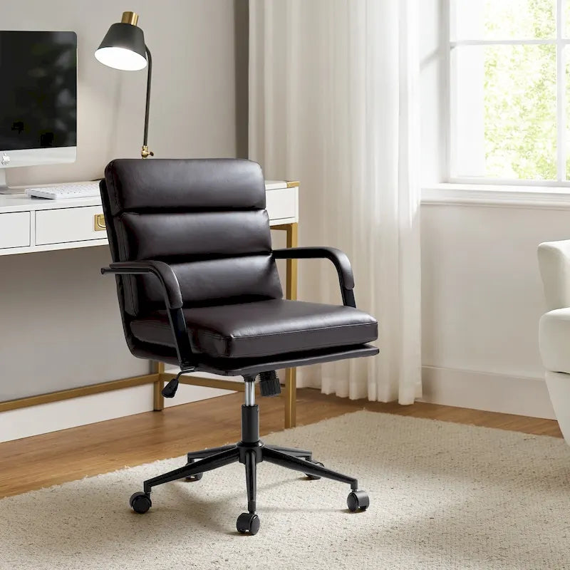 Joseph Contemporary Faux Leather Task Chair with Tilt Lock and Center Tilt by HULALA HOME 48