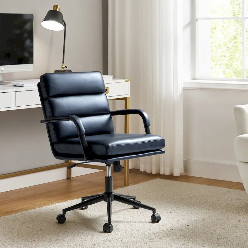 Joseph Contemporary Faux Leather Task Chair with Tilt Lock and Center Tilt by HULALA HOME 49