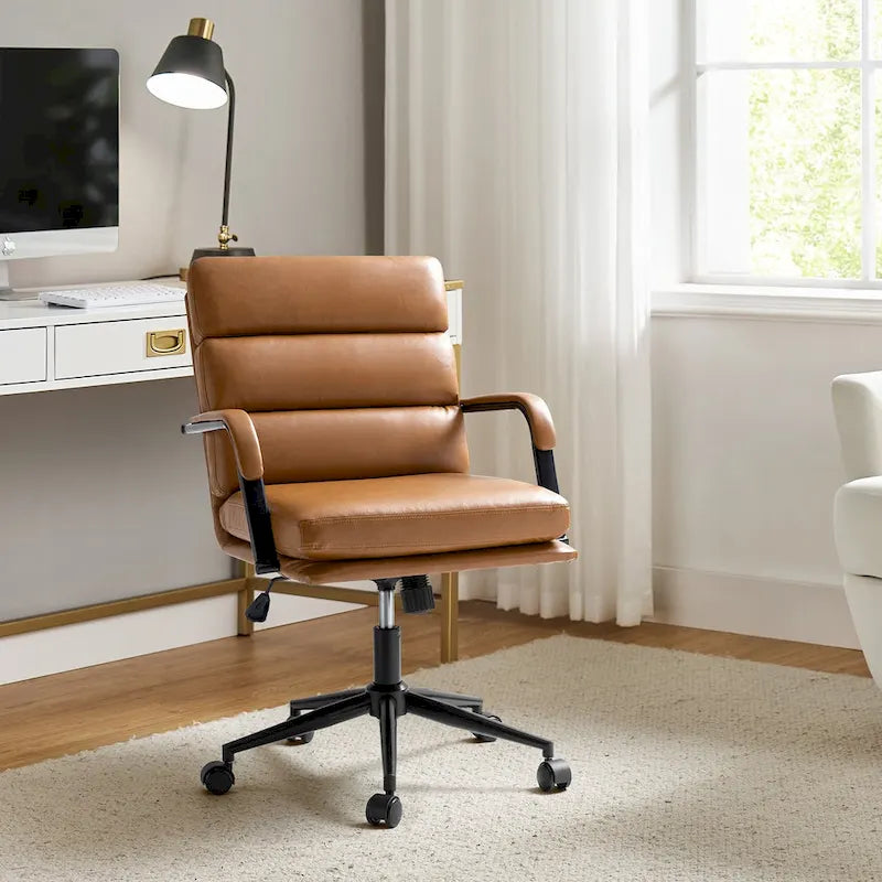 Joseph Contemporary Faux Leather Task Chair with Tilt Lock and Center Tilt by HULALA HOME 1
