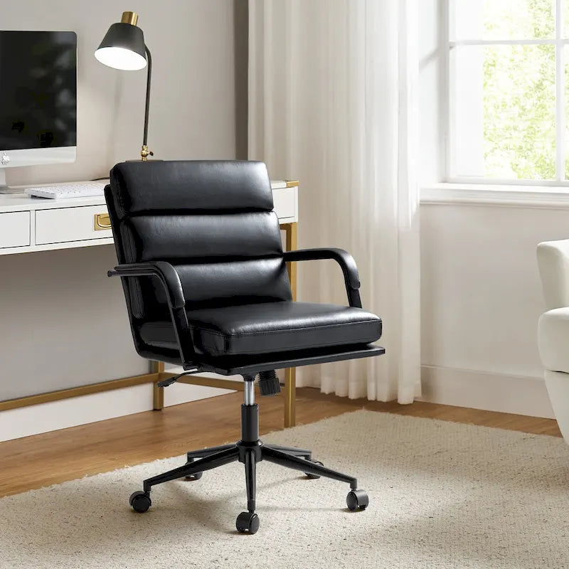 Joseph Contemporary Faux Leather Task Chair with Tilt Lock and Center Tilt by HULALA HOME 4