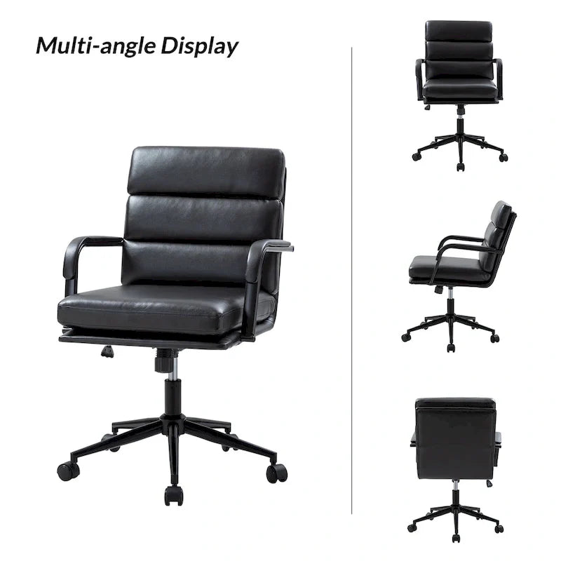 Joseph Contemporary Faux Leather Task Chair with Tilt Lock and Center Tilt by HULALA HOME 11