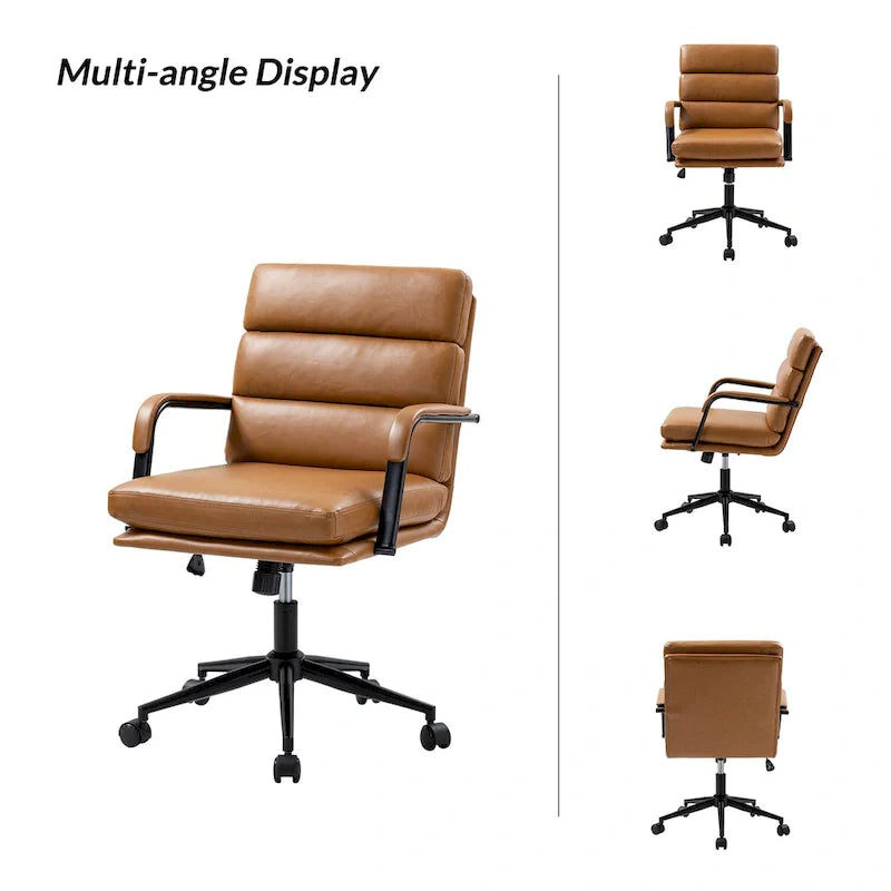 Joseph Contemporary Faux Leather Task Chair with Tilt Lock and Center Tilt by HULALA HOME 18
