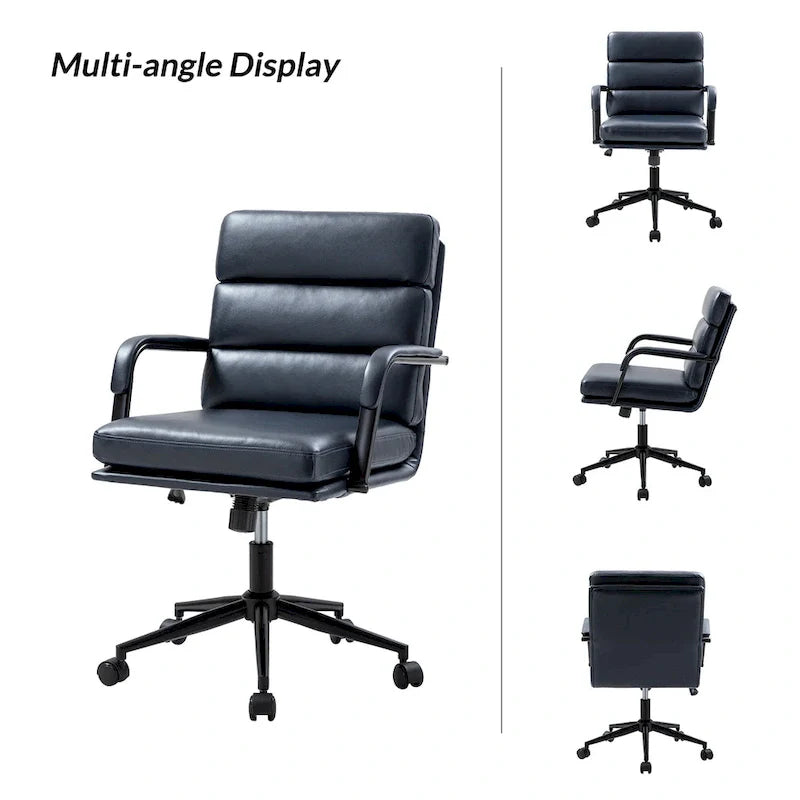 Joseph Contemporary Faux Leather Task Chair with Tilt Lock and Center Tilt by HULALA HOME 27