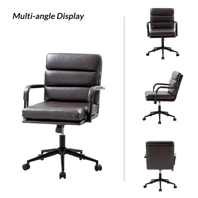 Joseph Contemporary Faux Leather Task Chair with Tilt Lock and Center Tilt by HULALA HOME 36