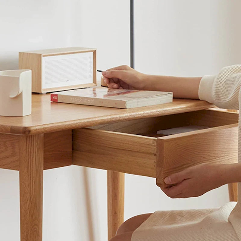 100% Solid Natural Wood Computer Desk 4
