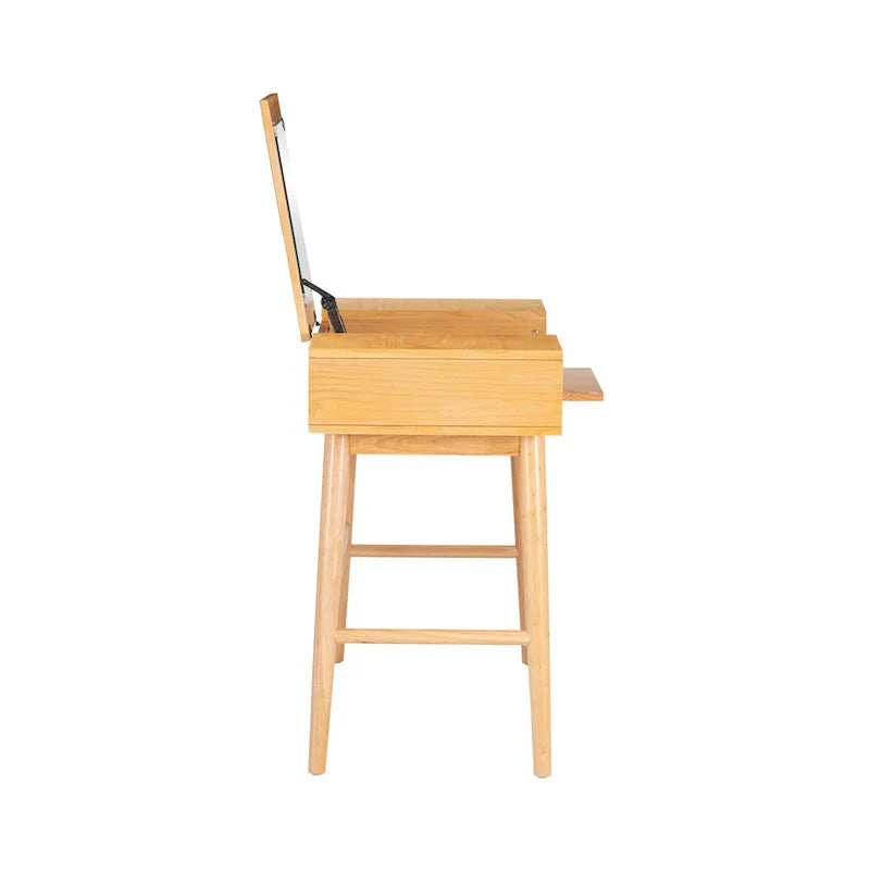 Chantal Natural Wood Vanity with 2 Cane Drawers 6