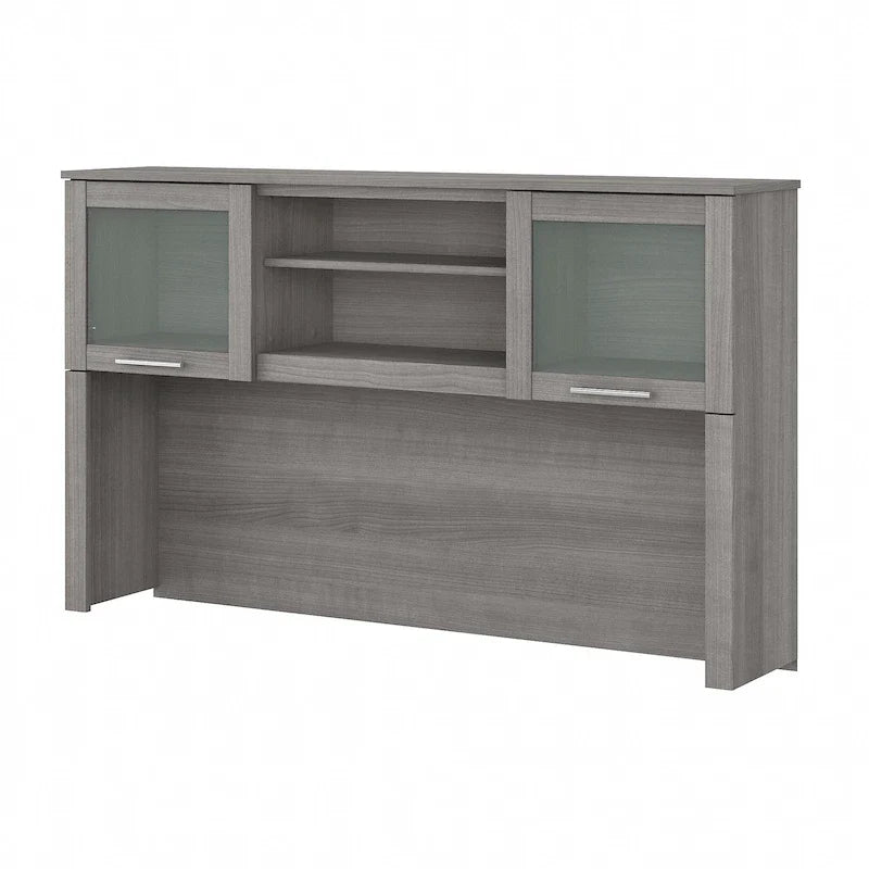 Bush Furniture Somerset Ash Gray 60-Inch Hutch for L-Shaped Desk - Dimensions: 59.09L x 12.50W x 35.69H 49