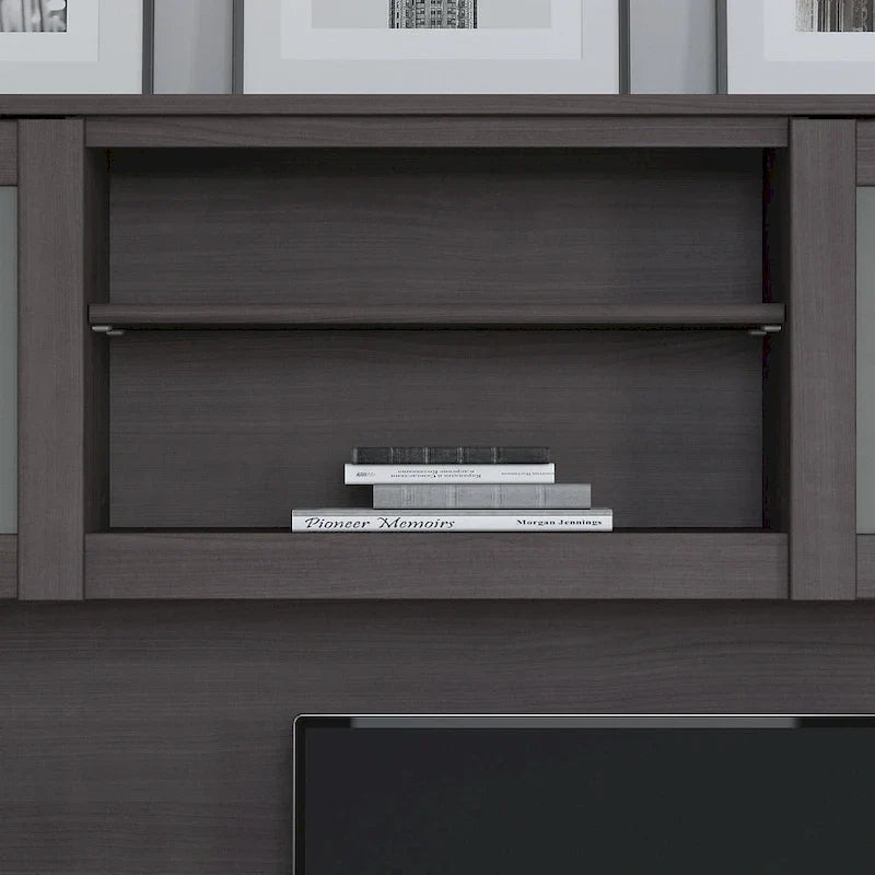 Bush Furniture Somerset Ash Gray 60-Inch Hutch for L-Shaped Desk - Dimensions: 59.09L x 12.50W x 35.69H 11