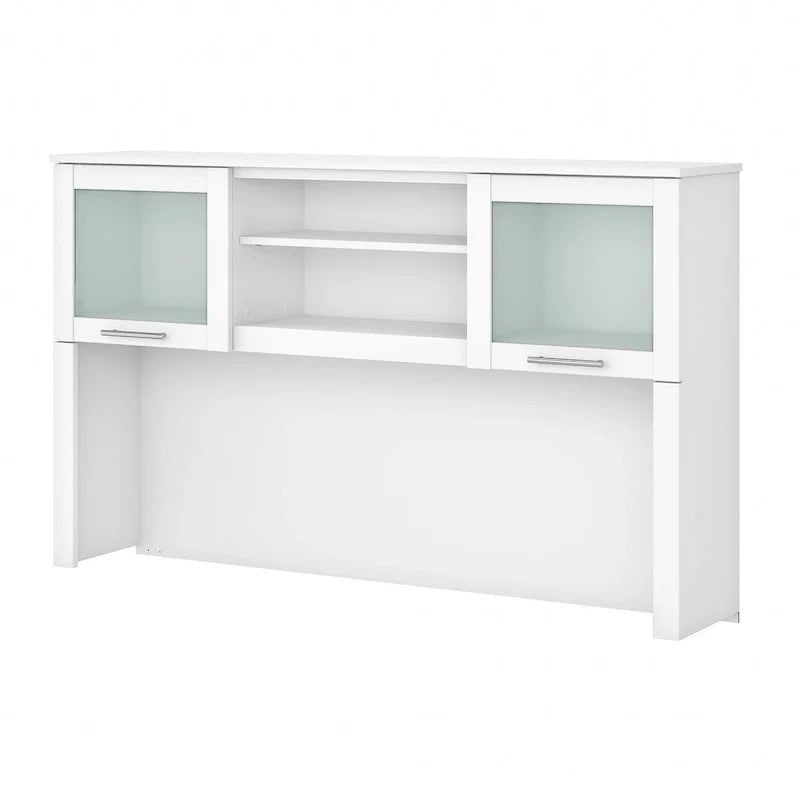 Bush Furniture Somerset Ash Gray 60-Inch Hutch for L-Shaped Desk - Dimensions: 59.09L x 12.50W x 35.69H 15