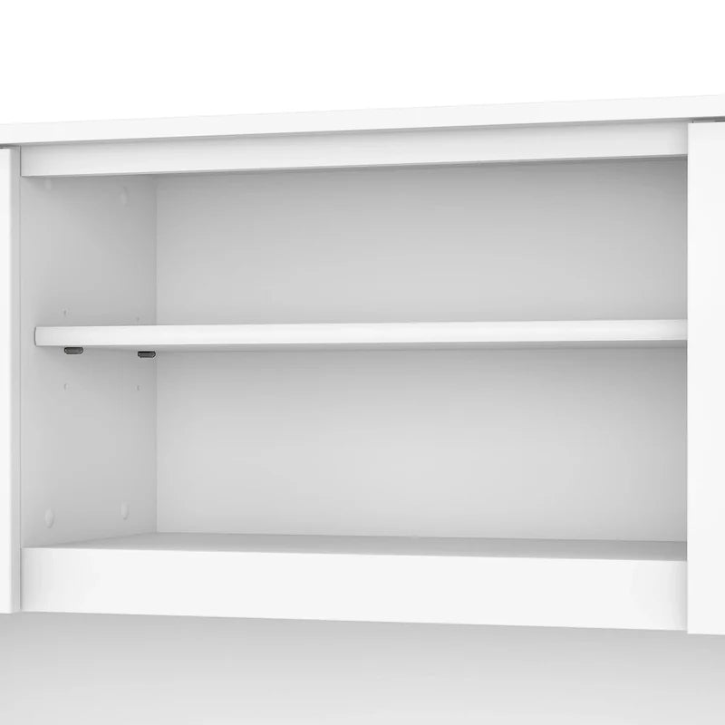 Bush Furniture Somerset Ash Gray 60-Inch Hutch for L-Shaped Desk - Dimensions: 59.09L x 12.50W x 35.69H 19