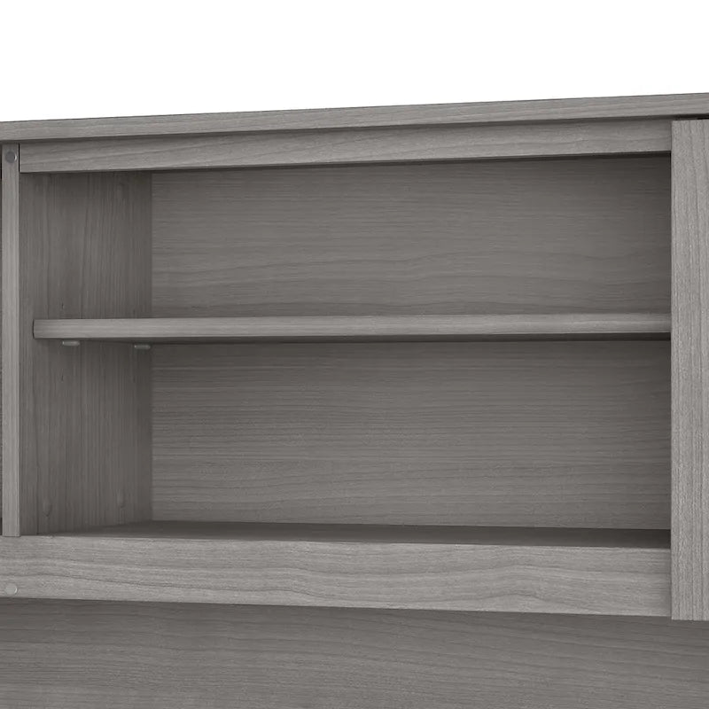 Bush Furniture Somerset Ash Gray 60-Inch Hutch for L-Shaped Desk - Dimensions: 59.09L x 12.50W x 35.69H 38