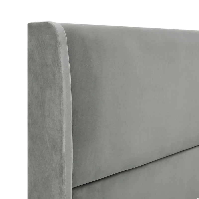 Roundhill Furniture Rozitta Upholstered Wingback Bed with Platform Design 6