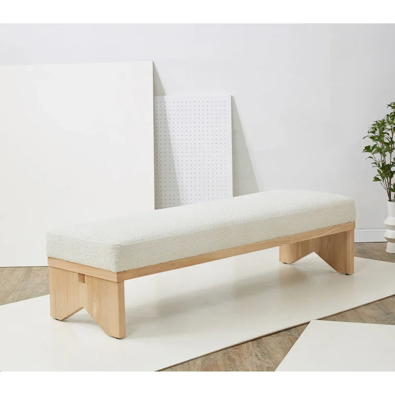 SAFAVIEH Couture Boris Mid-Century Modern Bench - Dimensions: 62.4" W x 19.7" D x 16.5" H 13