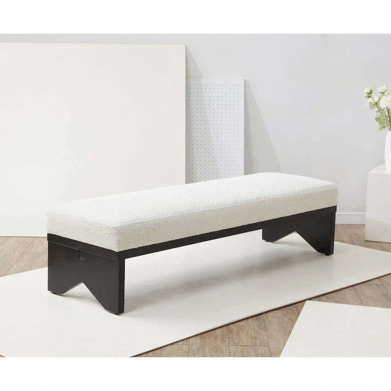 SAFAVIEH Couture Boris Mid-Century Modern Bench - Dimensions: 62.4" W x 19.7" D x 16.5" H 14