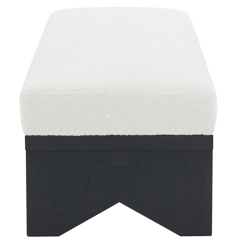 SAFAVIEH Couture Boris Mid-Century Modern Bench - Dimensions: 62.4" W x 19.7" D x 16.5" H 9