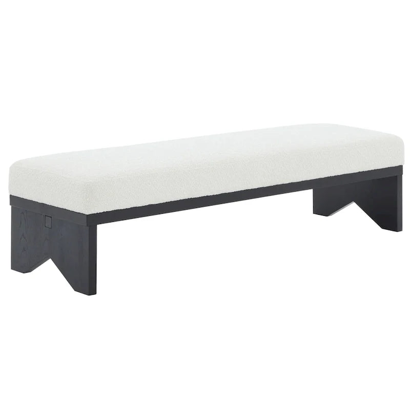 SAFAVIEH Couture Boris Mid-Century Modern Bench - Dimensions: 62.4" W x 19.7" D x 16.5" H 10
