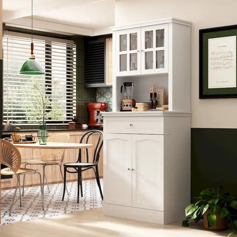 Spacious Kitchen Cabinet with Microwave Space - 30W x 69.3H 33