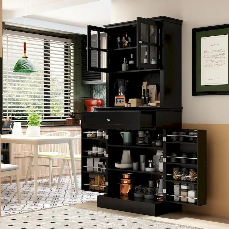 Spacious Kitchen Cabinet with Microwave Space - 30W x 69.3H 34
