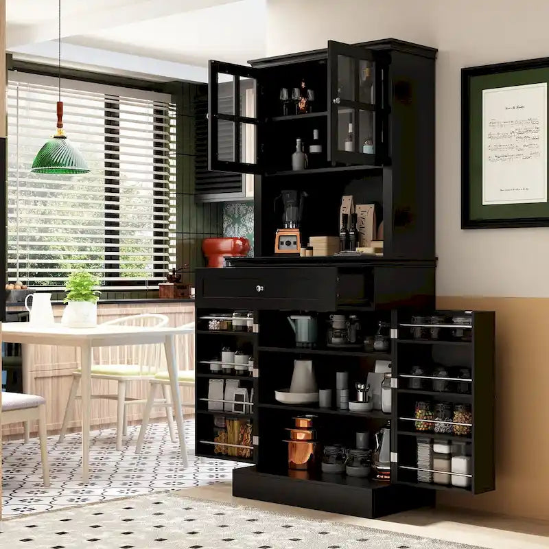 Spacious Kitchen Cabinet with Microwave Space - 30W x 69.3H 1