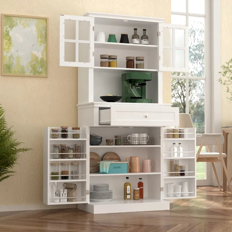 Spacious Kitchen Cabinet with Microwave Space - 30W x 69.3H 4