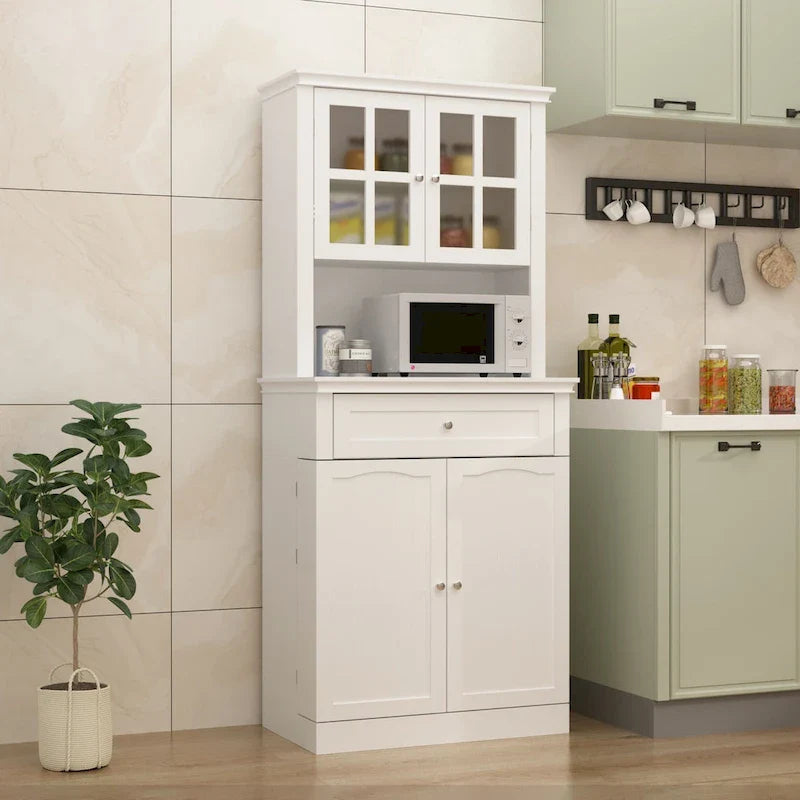 Spacious Kitchen Cabinet with Microwave Space - 30W x 69.3H 5