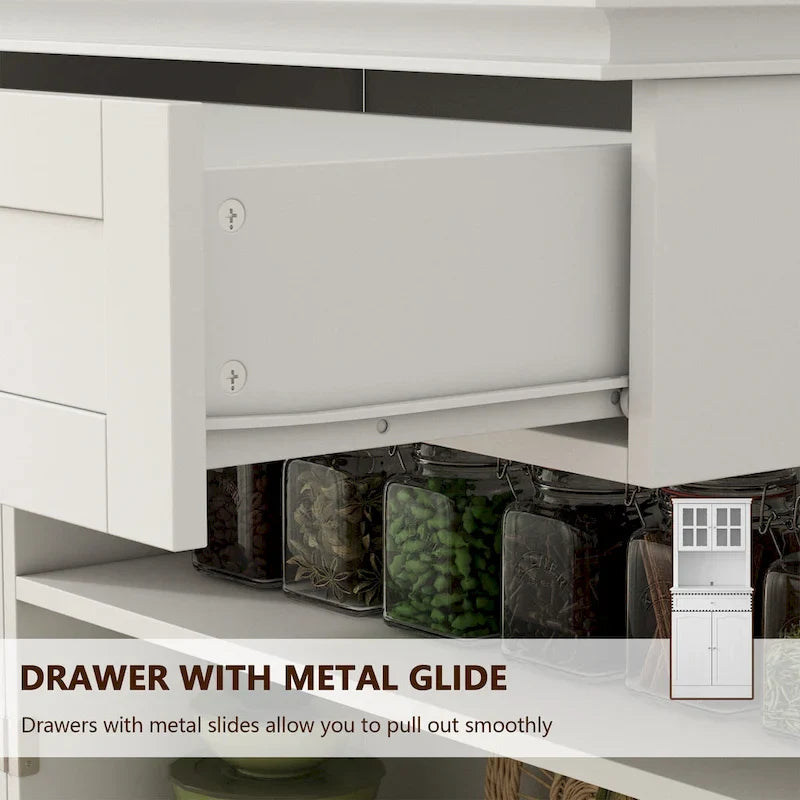 Spacious Kitchen Cabinet with Microwave Space - 30W x 69.3H 6