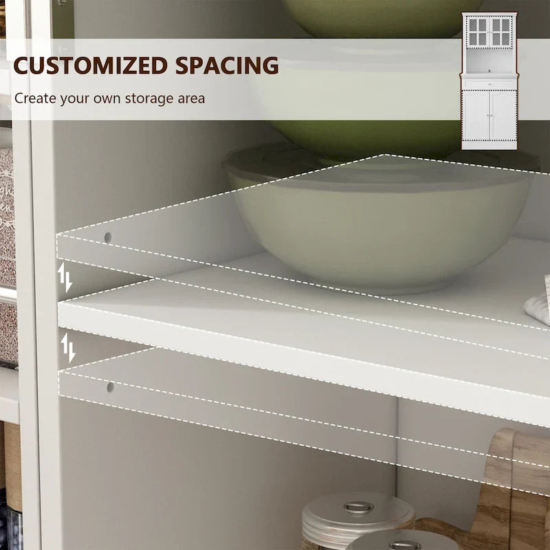 Spacious Kitchen Cabinet with Microwave Space - 30W x 69.3H 8
