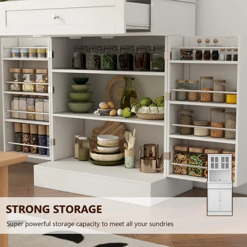 Spacious Kitchen Cabinet with Microwave Space - 30W x 69.3H 11