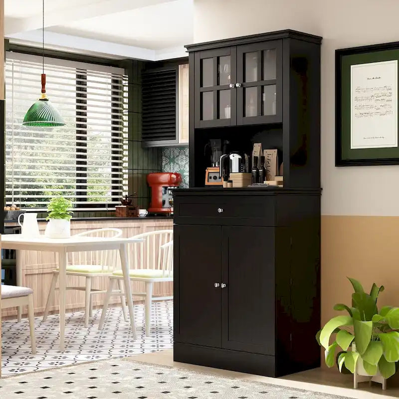 Spacious Kitchen Cabinet with Microwave Space - 30W x 69.3H 13