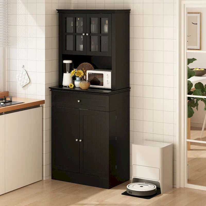 Spacious Kitchen Cabinet with Microwave Space - 30W x 69.3H 14