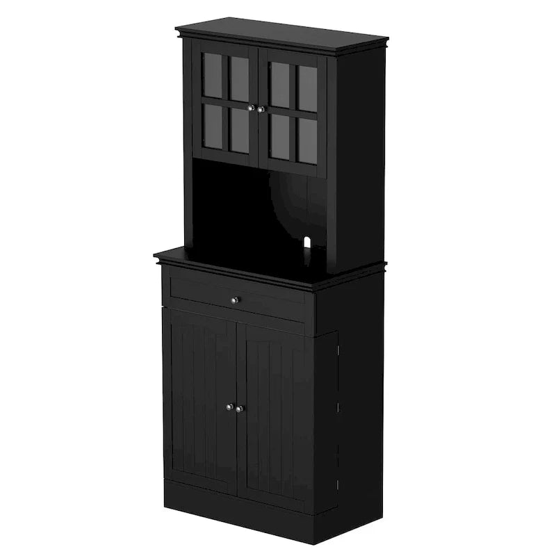 Spacious Kitchen Cabinet with Microwave Space - 30W x 69.3H 18
