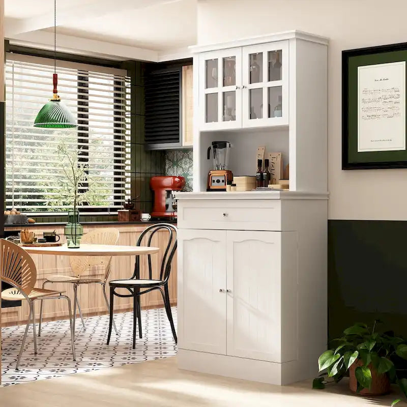 Spacious Kitchen Cabinet with Microwave Space - 30W x 69.3H 25