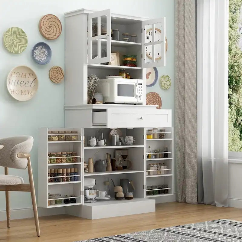 Spacious Kitchen Cabinet with Microwave Space - 30W x 69.3H 27