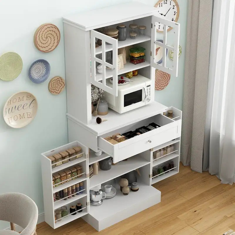 Spacious Kitchen Cabinet with Microwave Space - 30W x 69.3H 28
