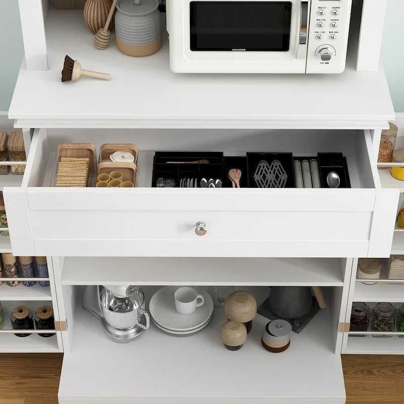 Spacious Kitchen Cabinet with Microwave Space - 30W x 69.3H 32