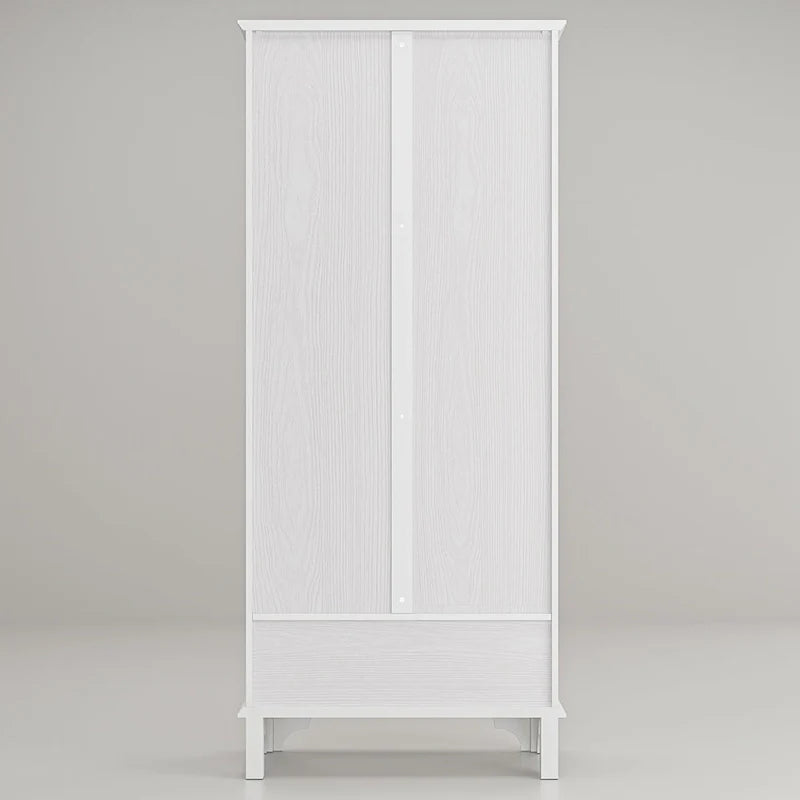 70.9" H x 31.5" W Oak Finish Wooden Curio Cabinet - Stylish Bathroom Display Storage Case 7