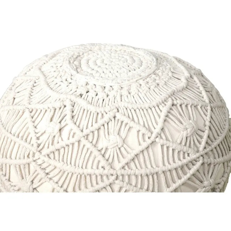 Sevita Mystic Macrame Natural Pouf and Ottoman 3